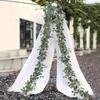 Realistic Fake Eucalyptus Vine Wall Hanging Greenery Garland Eucalyptus Leaves Vine Archway White Flowers Simulation Plant