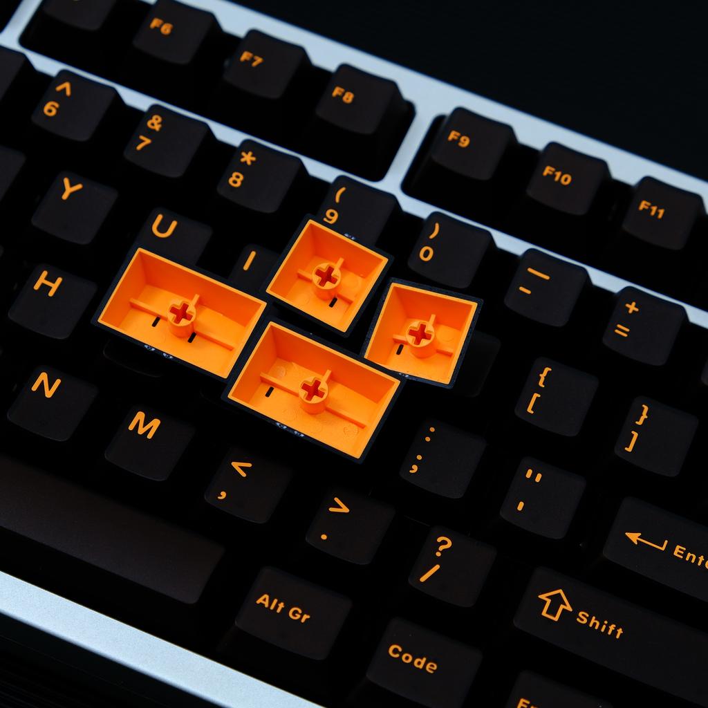 114 Key Ink Orange Custom Semi Transparent Double Shot Key Caps Cherry Profile Translucent ABS Keycaps for MX Switches Keyboard
