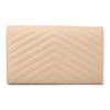 Saint Laurent Ysl Monogram Logo Dorato Pelle Granulosa Trapuntata Portafoglio a Catena Borsa a Spalla Borse Donna Beige Scuro 377828-BOW01-2721