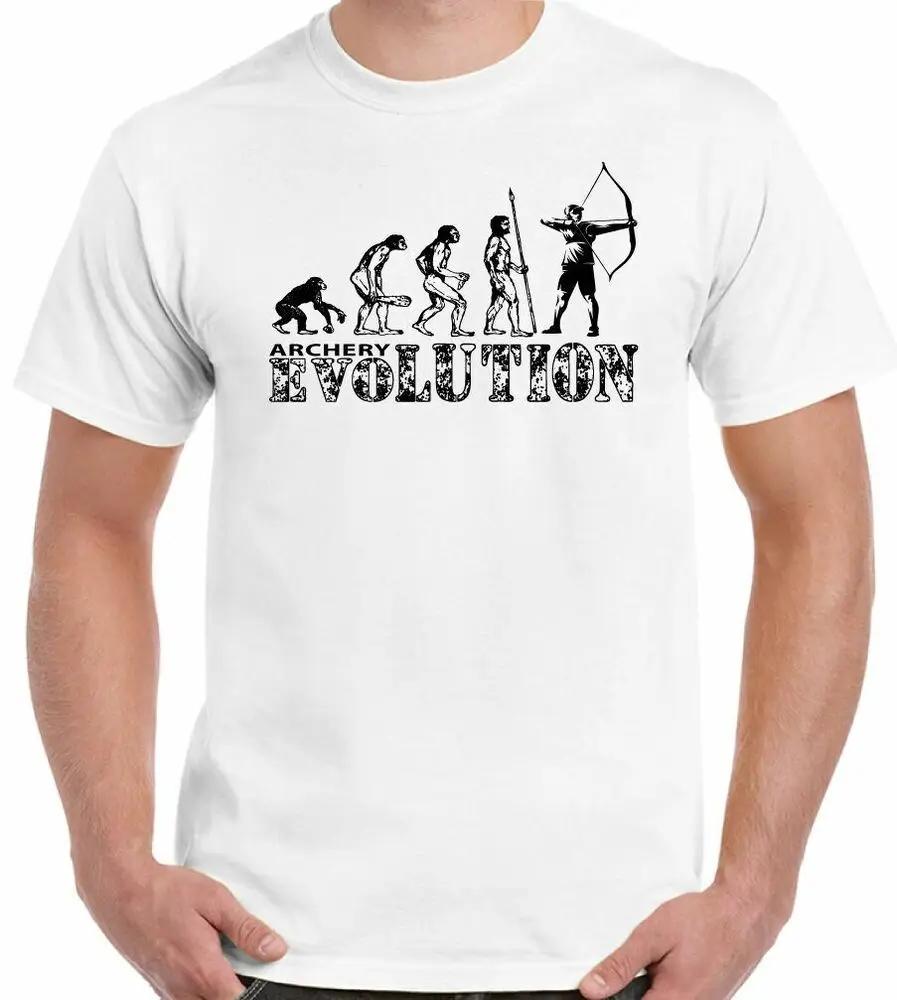 Funny Archer Long Bow Arrows Target Archery Evolution TShirt 100 Cotton ONeck Short Sleeve Casual Unisexs Tshirt Size S3XL