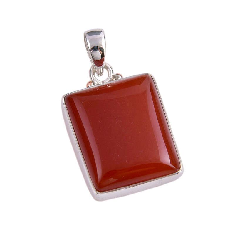 Natürlicher Roter Onyx Edelstein Handgefertigt 925 Massivsilber Schmuck Anhänger 1,25'' i0C17