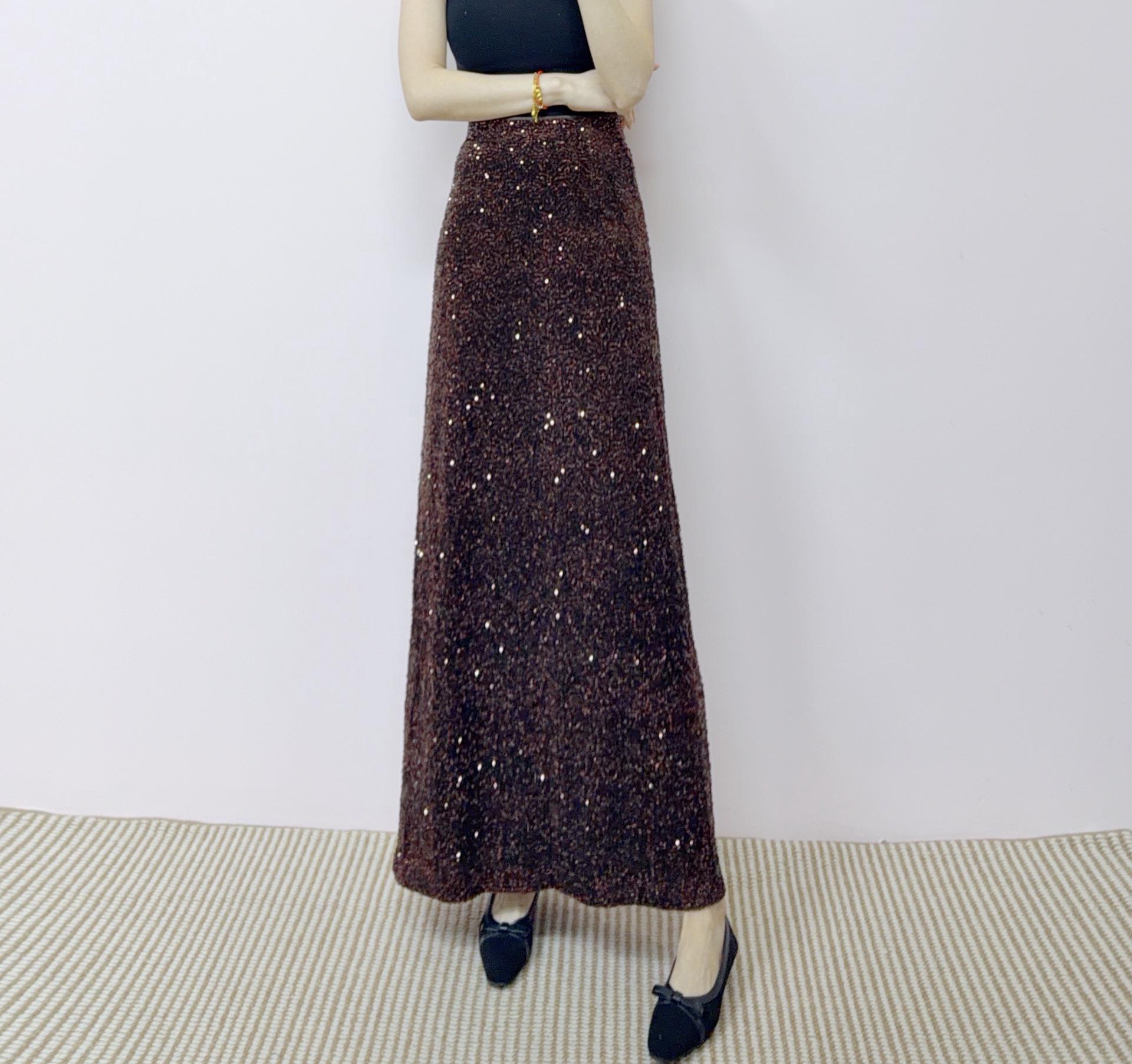 2026 Spring Fashion Versatile Sequin Mermaid Skirt M (54-59 kg)