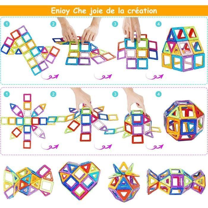 Jeux éducatifs - DARMOWADE - Blocs de Construction Magnétiques - 50 pièces - Portable - Flexible