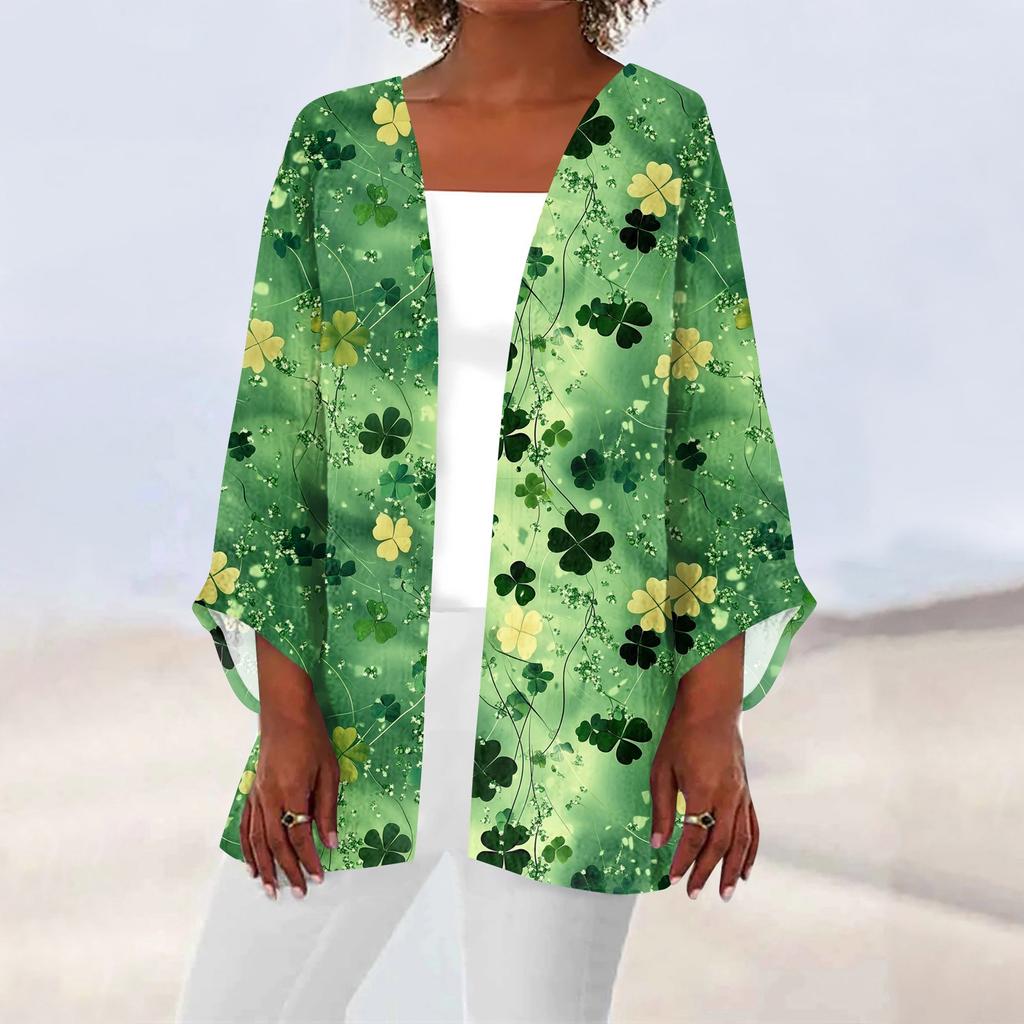 Women's Casual And Fashionable Valentine's Day  Printed Lightweight Mid Length Jacket Cardigan
