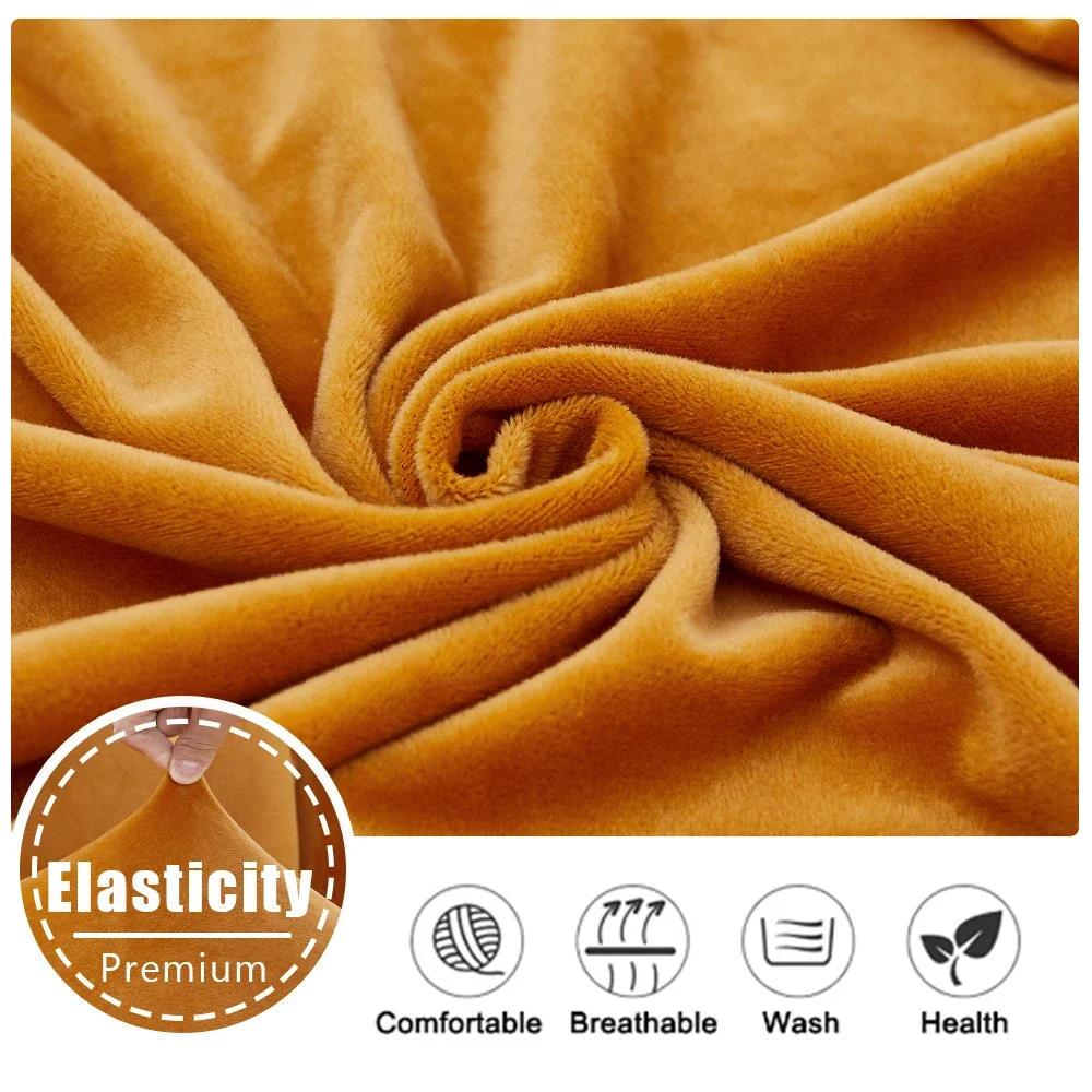 Elastic Velvet Sofa Seat Cushion Cover For Living Room Furniture Protector Removable L Shape Corner Armchair Sofa Covers