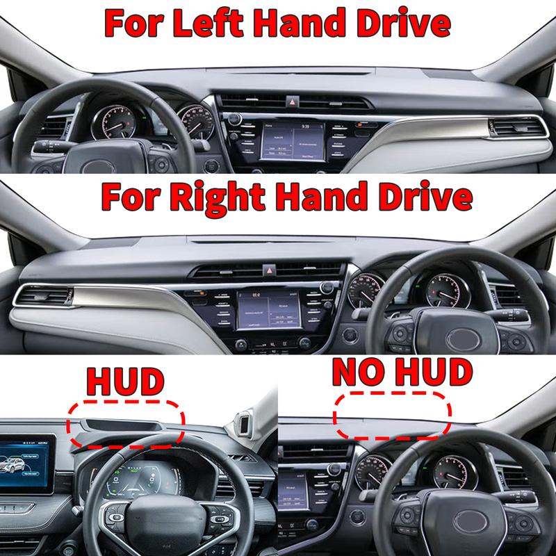 for Toyota Camry XV70 2018- Car Dashboard Cover Dashmat Non‑Slip Protective Dash Mat Pad Auto Accessories