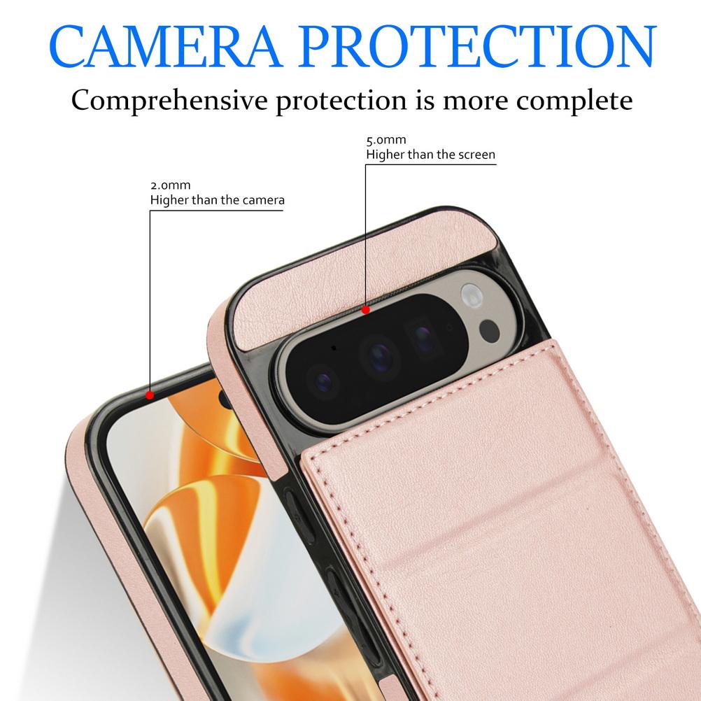 Leather Tri-fold Magnetic Stand with Credit Card Case For Google Pixel 9 Pro XL Pixel 9a 8A Pixel 8 Pro  Protect Cover