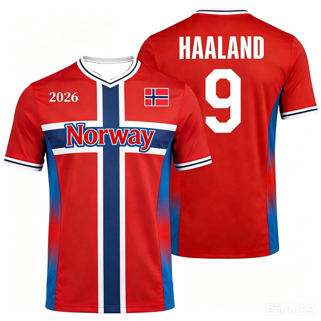 Maglia da Calcio con Scollo a V Bandiera Norvegese Traspirante Asciugatura Rapida Maglietta Sportiva Bambini Adulti Fan