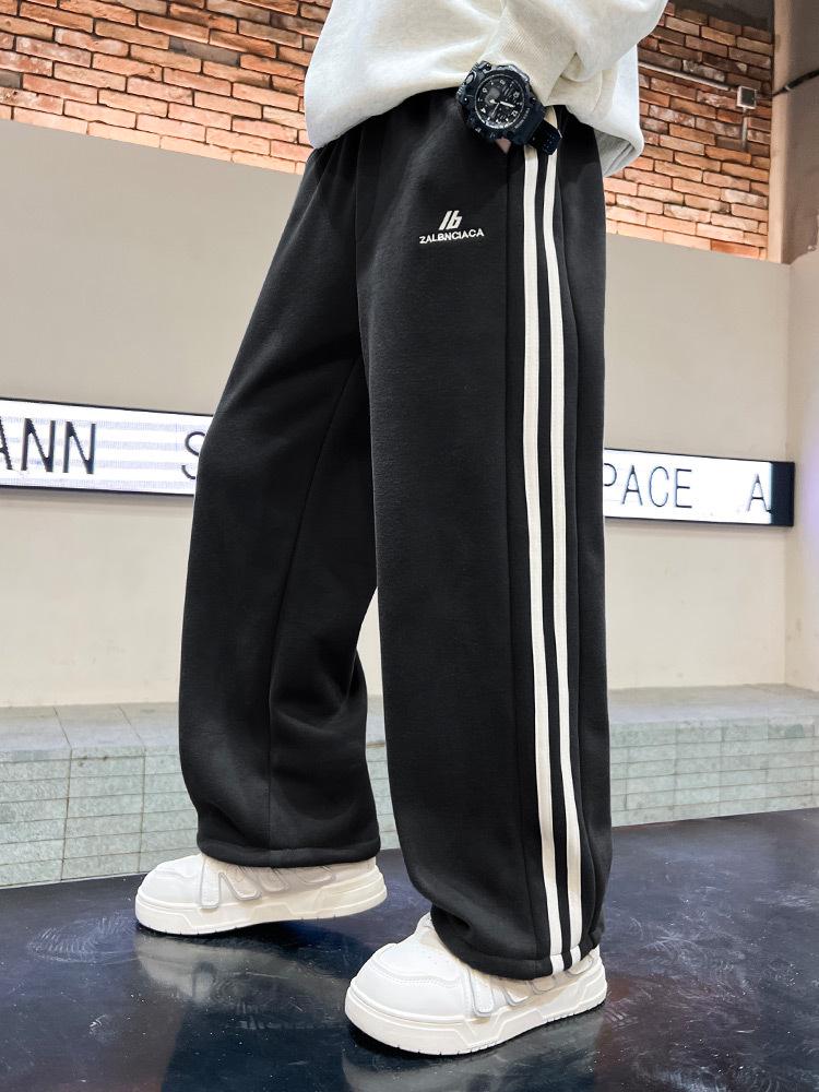 2025 Boys' Fleece-Lined Sweatpants: Thick, Handsome, Loose Fit for Autumn/Winter