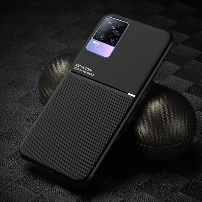 Matte Leather Soft Phone Case For Vivo V25 V21E V20 Pro SE Y20 Y30 Y50 Y70 Y31 Y51 Y52S Y35 Y73 Y73S Armor Shockproof Car Holder TPU Back Cover Shell