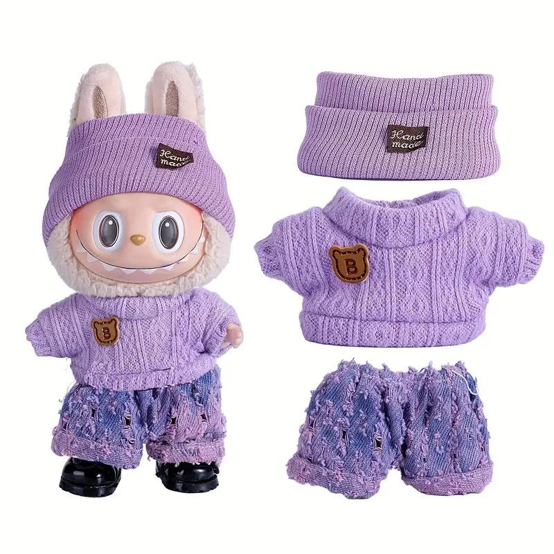 For Labubu Doll Clothing Cute Sweater Set 17cm Clothing Shoes Doll DIY Accessories Training Sitting Party Games Toys Gifts