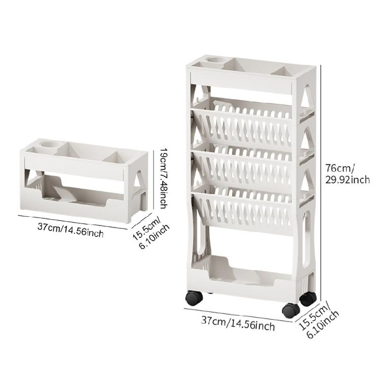5 Tiers/2 Tiers Mobile Storage Trolley with Wheels Convenient Utility Cart for Kitchen Bathroom Living Room Decoration