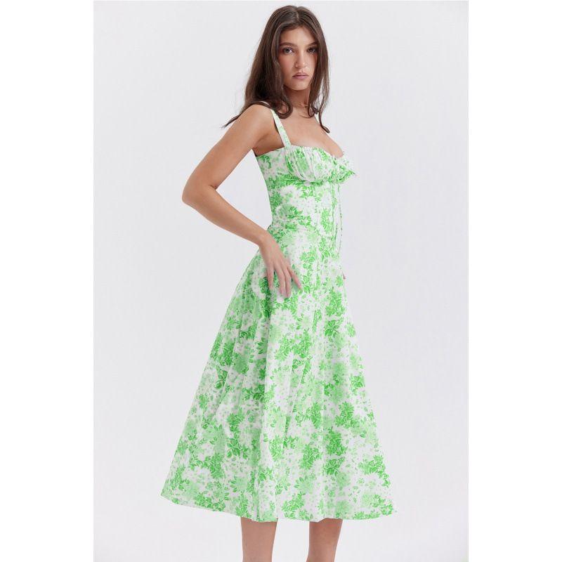 Floral Sexy Slit Suspender Dress Floral Sexy Slit Camisole Dress
