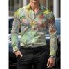 Men's Long-sleeved Shirts with Floral Patterns, Boys' Printed Shirts with Colorful Floral Style