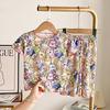 Children's Ice Silk Pajama Set - Short Sleeve Summer Loungewear for Boys and Girls