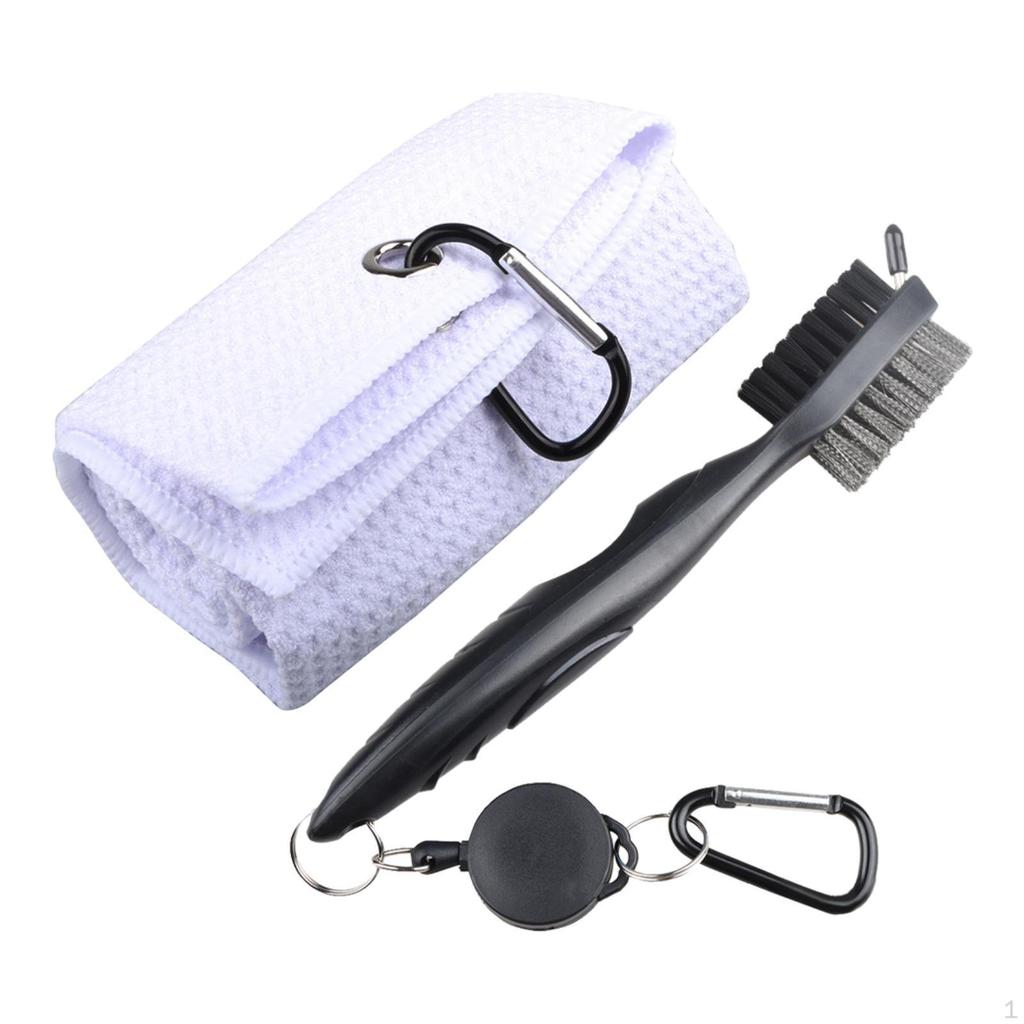 Doppelseitige Golf Club Pinsel Handtuch Golfer Geschenk Abwischen Tuch Reinigung Werkzeug Waffel