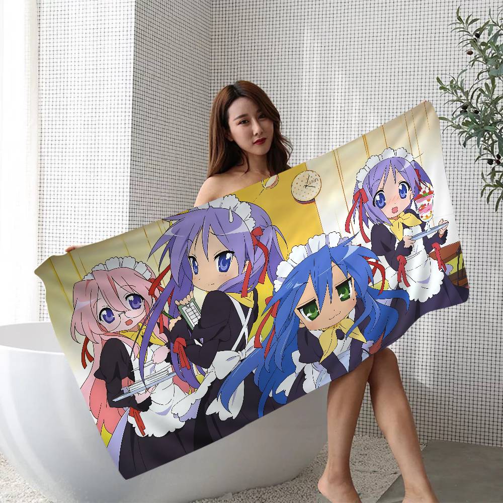 Anime Lucky Star Microfiber Beach Towel Absorbent Quick dry Soft Yoga Swimming Resort Mountain Climbing Towel