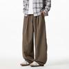 VUUG Men's Pleated Japanese Style Wide-Leg Cargo Pants