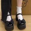 Woman Pumps with Bow Super High Heel Mary Jane Shoes for Women Platform Summer 2025 Young Korean Style Discount Shoe Fashion 39