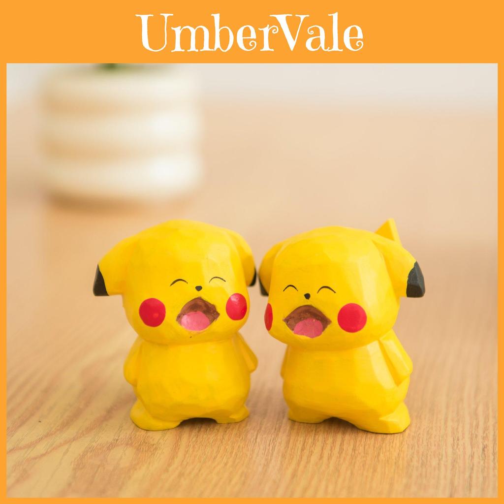 Pikachu Wooden Craft Figurine With Handmade Design For Home Office Decor And Giftgiving