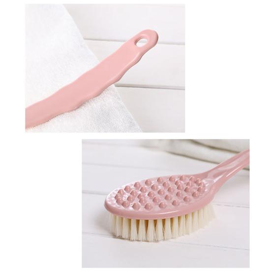Long Handle Bath Shower Brush Body Back Exfoliating Scrubber for Home Bathroom