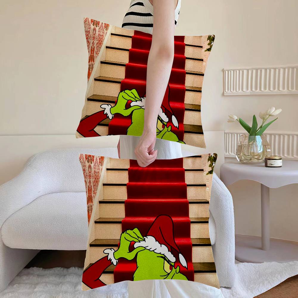 

Cool The G-grinchES Pillow Case Sofa and Living Room Decorative Cushion Covers Dust-proof and Mite-proof Invisible Zipper 12x12Inch