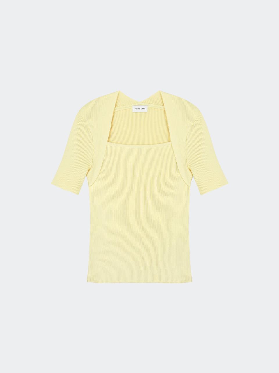 Have Less Ella Modal Square Neck Knit Top Butter Butter/Free