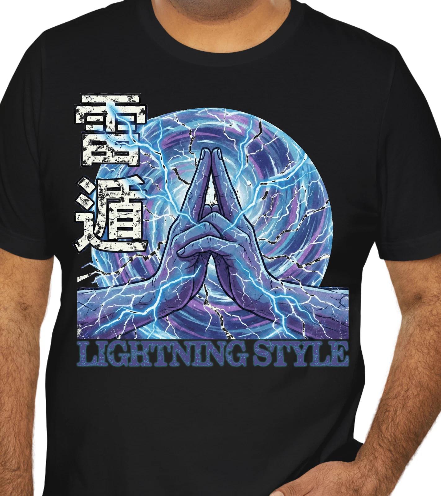 

Ninja T-Shirt Lightning Style Raiton Jutsu Men s Anime Hand Signs Streetwear S