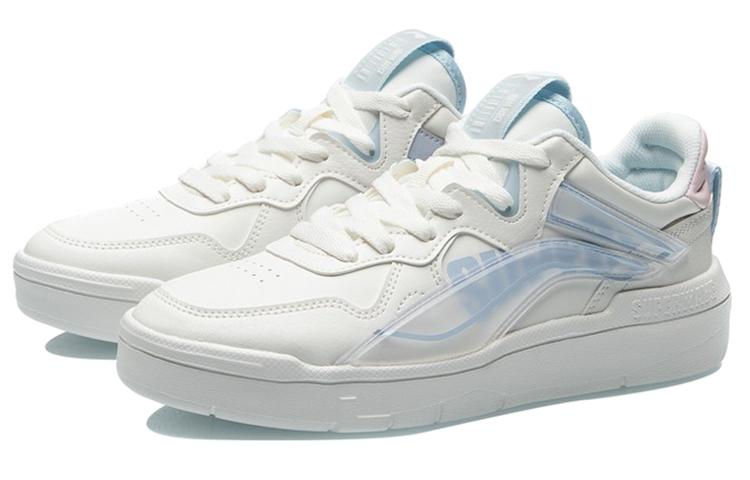 Li Ning Wave Superwave Lo Slip Resistant Breathable Lightweight Abrasion Resistant Skateboard Shoes Women's White Blue AECR004-3