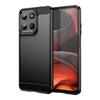 For Motorola Moto G15 4G Case with Screen Film WANLONFENG LS Series Big Lens Hole Brushed Texture TPU Phone Cover