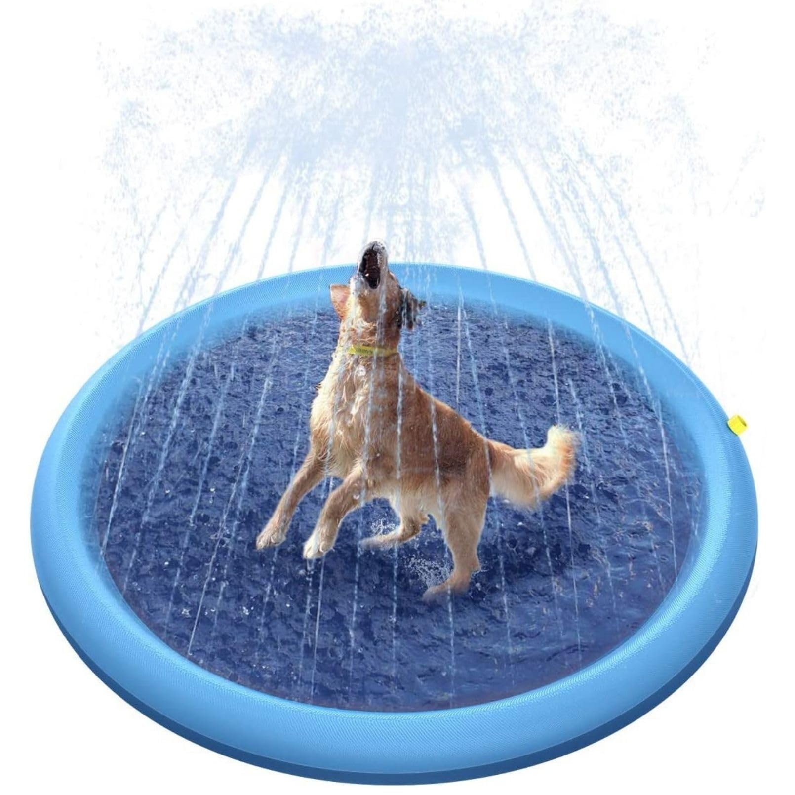 

Boono Pet Heat Protection Dog Pool with Fountain and Dog Shower and Easy Cleanup 150cm Mat, Fountain, (Blue, Medium, Diameter) синий