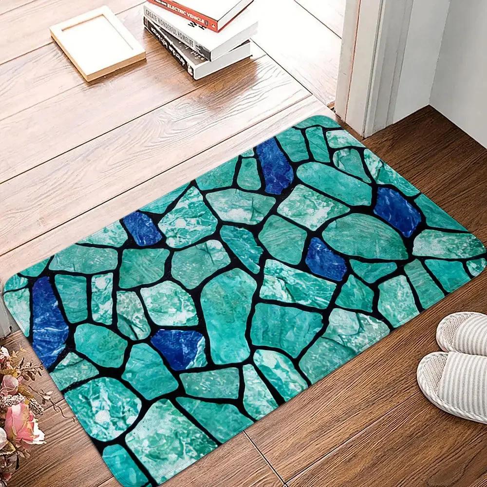 

Приветственный коврик Геометрический Принт Под Булыжник Коврик для Спальни Кухни Балкона Мягкий Противоскользящий Ковер для Гостиной Домашний Декор 40x60cm 16x24inch