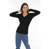 Standard Size Stair Collar Knitwear Blouse