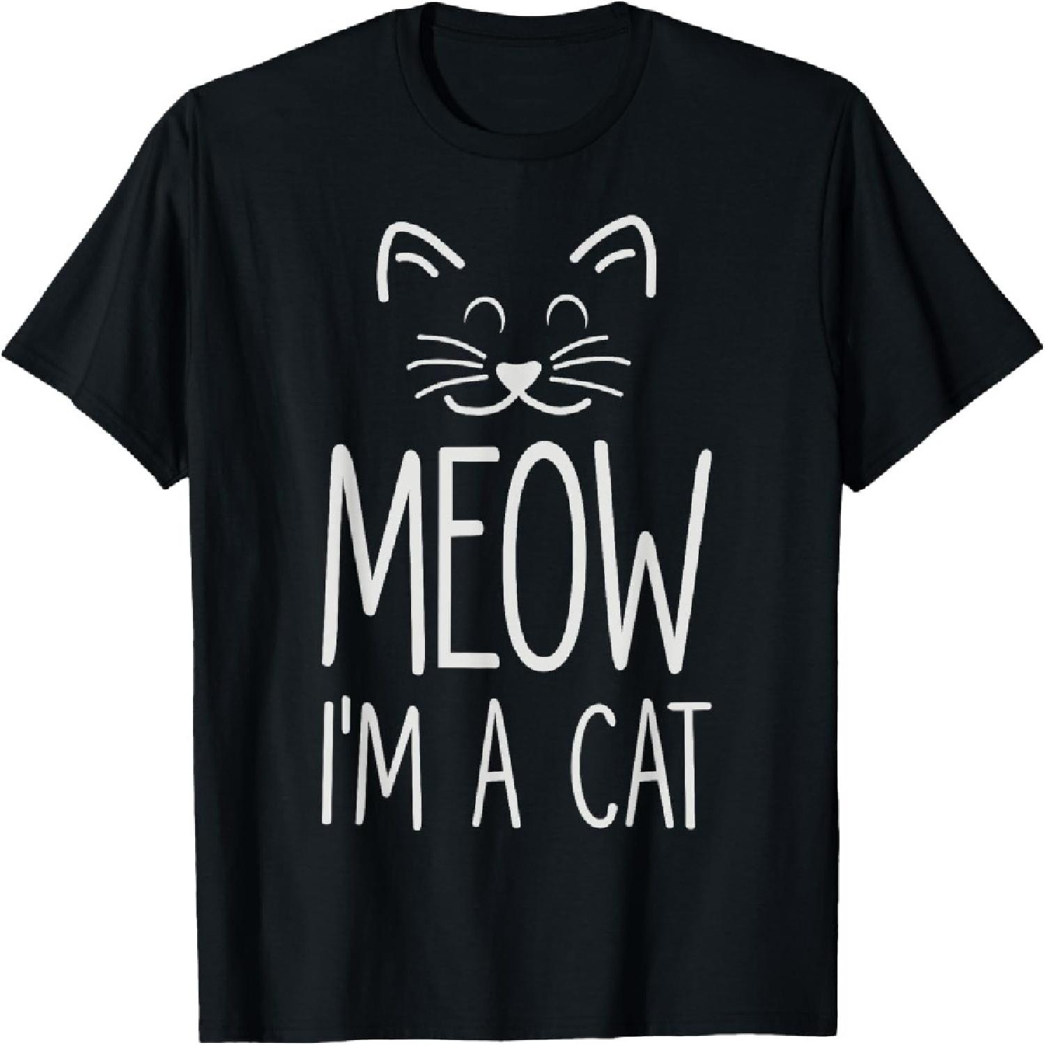 Meow I m A Cat, Funny Saying For Cats Lovers And Halloween T-Shirt S
