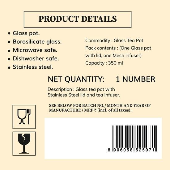 Tea Culture of the World Glass Teapot | Heatproof Glass | Stylish Tea Maker for Loose Leaf & Blooming Teas