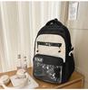 Small fresh contrasting color schoolbag niche design casual versatile children's backpack high value light burden reduction shoulder