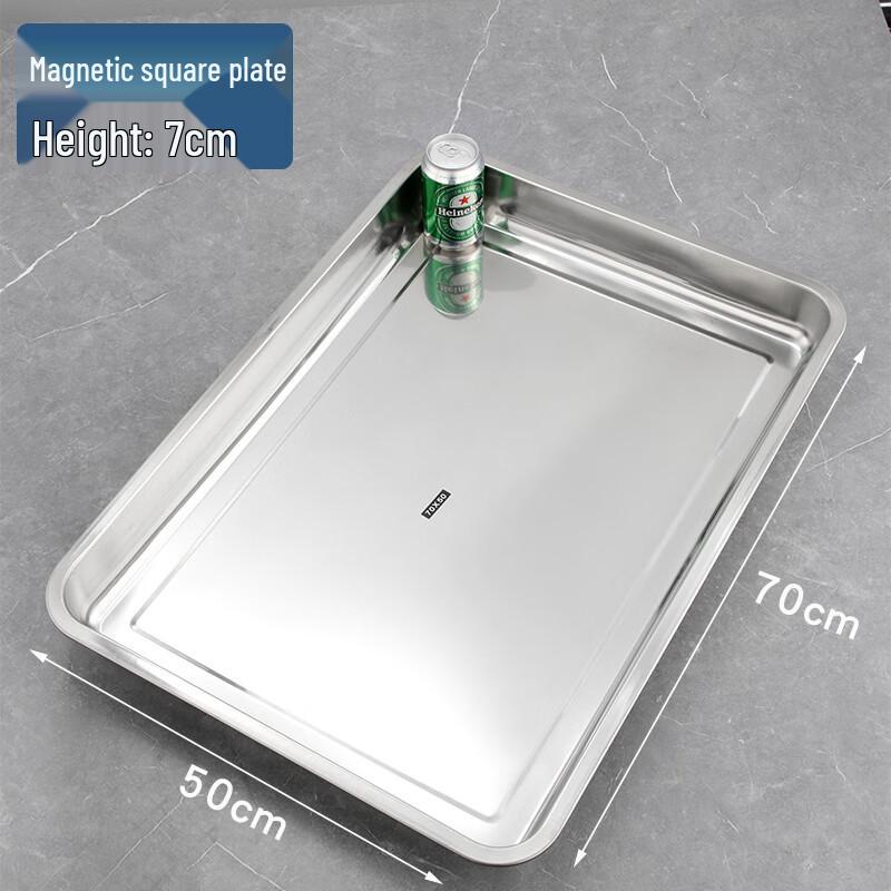 Deep Rectangular 430 Stainless Steel Serving Tray