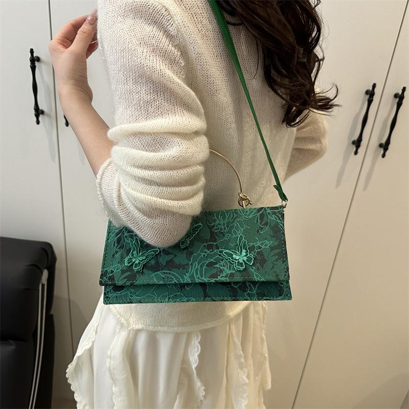 Lace Handbag 2025 New Butterfly Embroidered Small Square Bag European and American Fashion Shoulder Messenger Bag Bags
