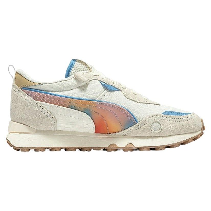 Puma Rider Fv Gradient Flames Fabric Comfortable Sports Low-Top Lifestyle Shoes Unisex Sneaker White Blue 394973-01