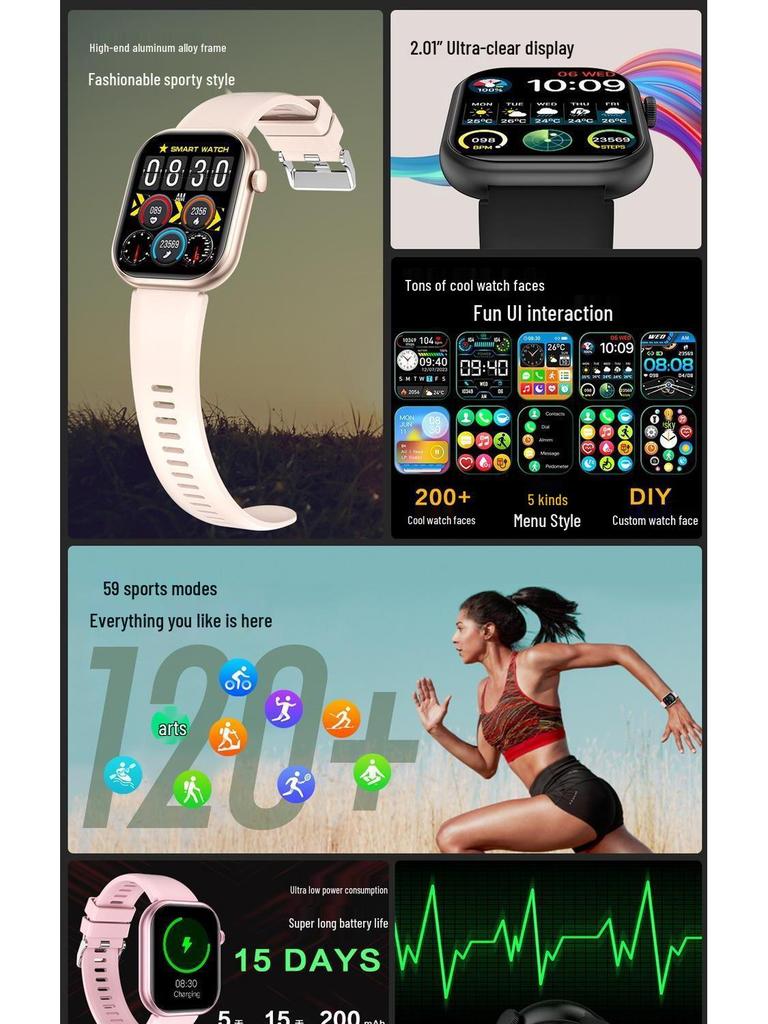 2025 Smartwatch Bracelet: Round Sport Bluetooth Heart Rate Tracker with Aluminum Alloy Design