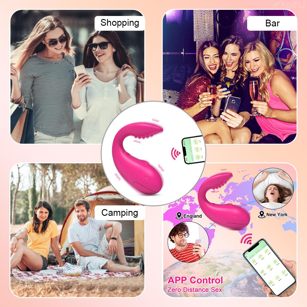 APP sterowanie Bluetooth wibrator dla kobiet łechtaczka G Spot Dildo Massager z 2 silnikami wibrujące jajko majtki zabawki erotyczne dla dorosłych