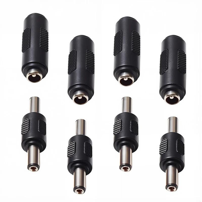 8Pcs DC Plug 5.5*2.1mm Double Male Dual Female Jack Socket DC Connector DC Audio Adaptor