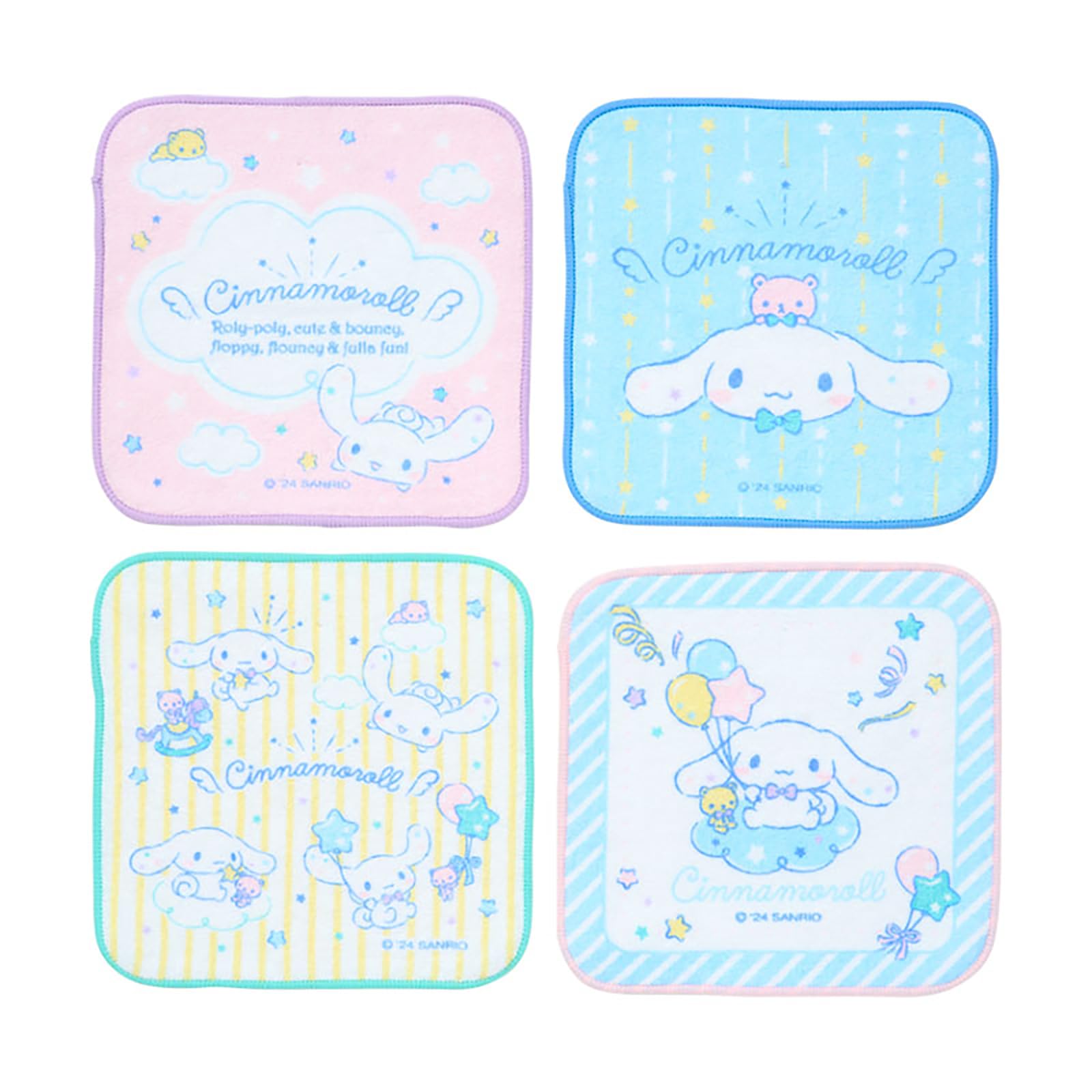 Sanrio Mini Towel Set of Antibacterial with Name 249955 (SANRIO) 4, Cinnamoroll, Children s Size, Treatment, Space,