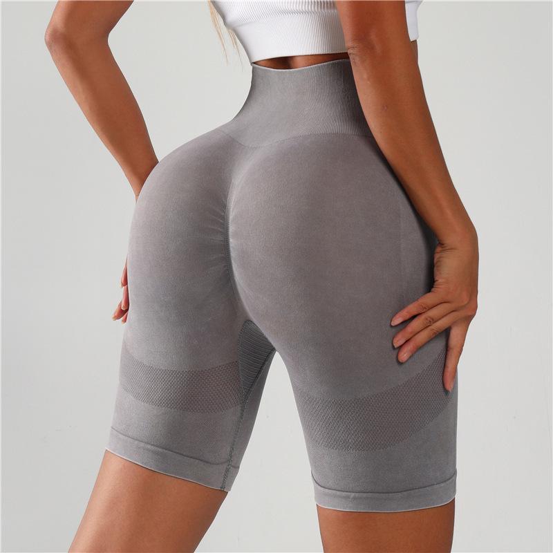 Frosted Seamless Yoga Pants: Women's Quick-Dry Butt-Lifting Sports Shorts & Three-Quarter Pilates Pants