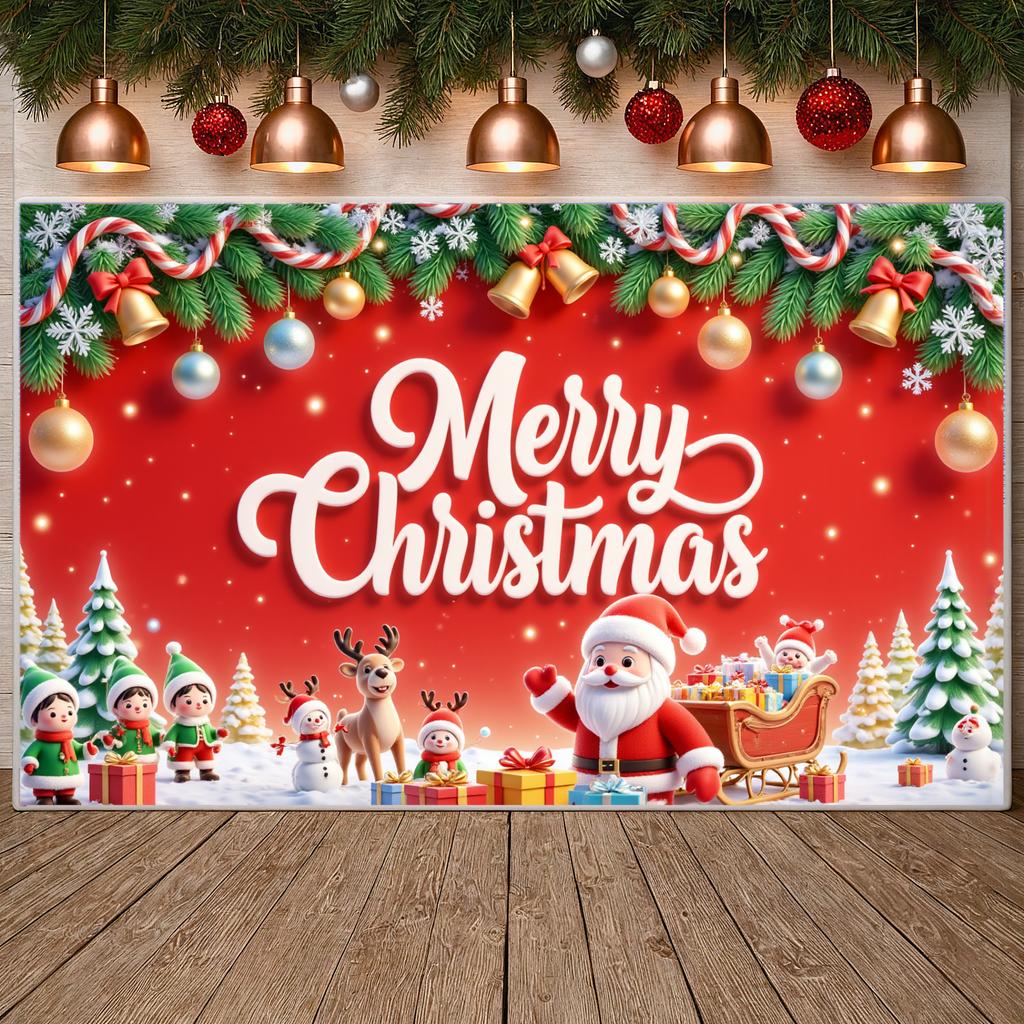 Christmas Decor Christmas Tree Merry Christmas Banner Winter Celebration Red Theme For Holiday Celebration Winter Event Office