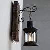 Single Head Industrial Retro Solid Wood Wall Lamp Nostalgic Style  Decorative for Home Corridor Courtyard Bar Cafe Door Lighting