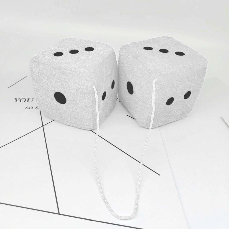 Fuzzy Mehrfarbige Plüschwürfel Auto Hängeanhänger Neujahr Würfel Samtwürfel Modell Dekoration Rückspiegel Styling