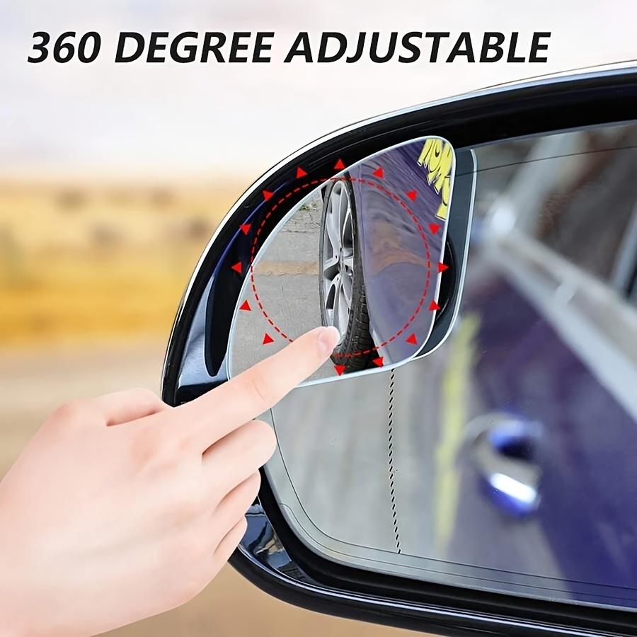 2 Blind Spot Mirrors High Definition Glass Convex Lens Rear View Wide Angle 360 ° Adjustable Auxiliary Mirror