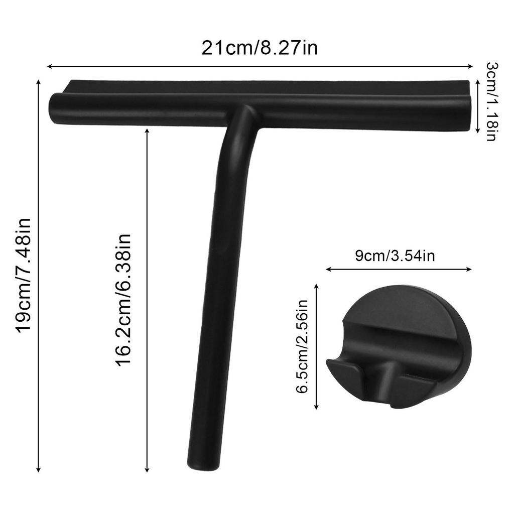 Silicone Glass Squeegee with Hook for Mirrors and Windows