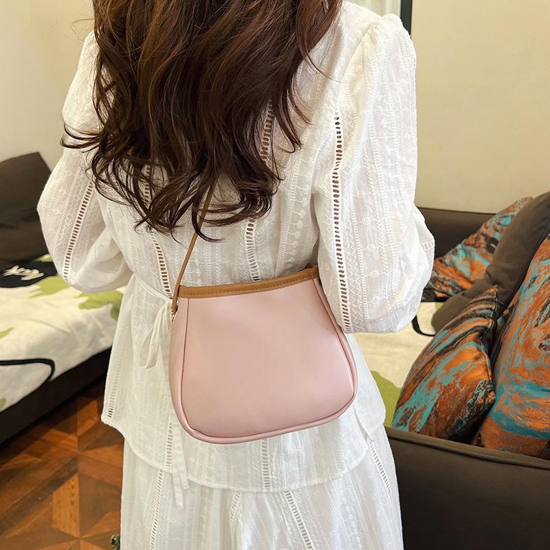 Women'S Bag Trend Large Capacity Pu Leather Portable Cross Body Bucket Bag Single Shoulder Bag Crossbody Bag